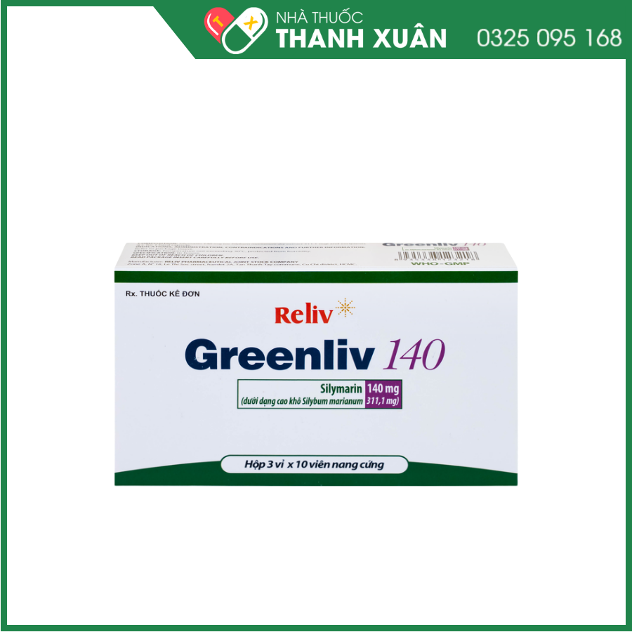 Greenliv 140 Reliv điều trị rối loạn tiêu hóa trong các bệnh về gan